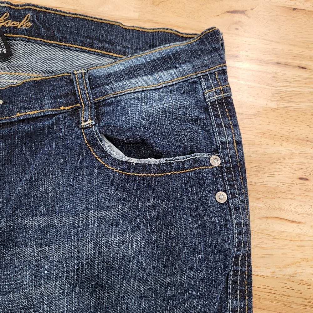 Southpole Womens 13 Flare Jeans Embroidered Pockets Mid Rise Denim Blue - Picture 11 of 14